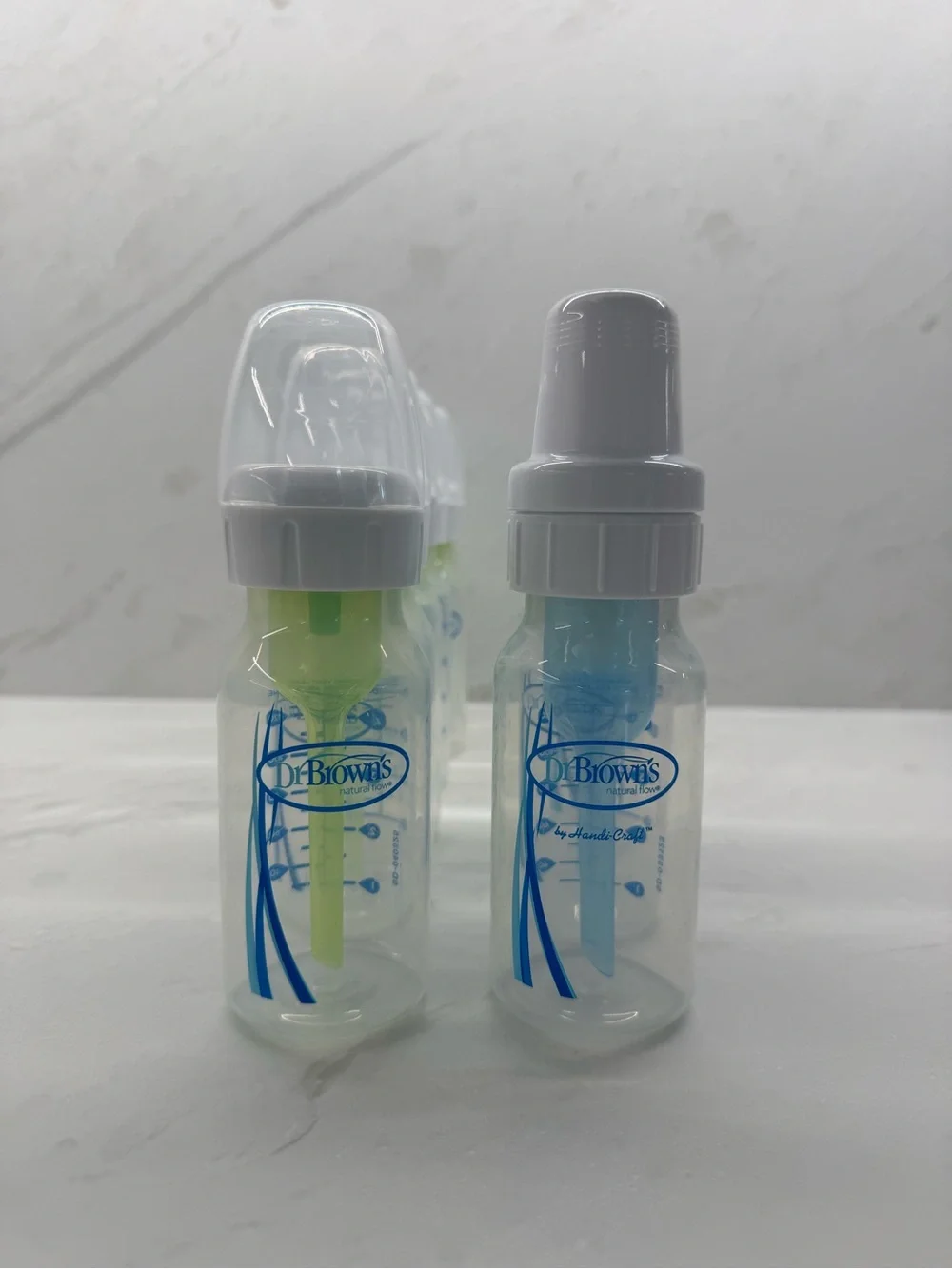 Dr. Brown's Anti-Colic Baby Bottle - Clear with Blue and Green Accents